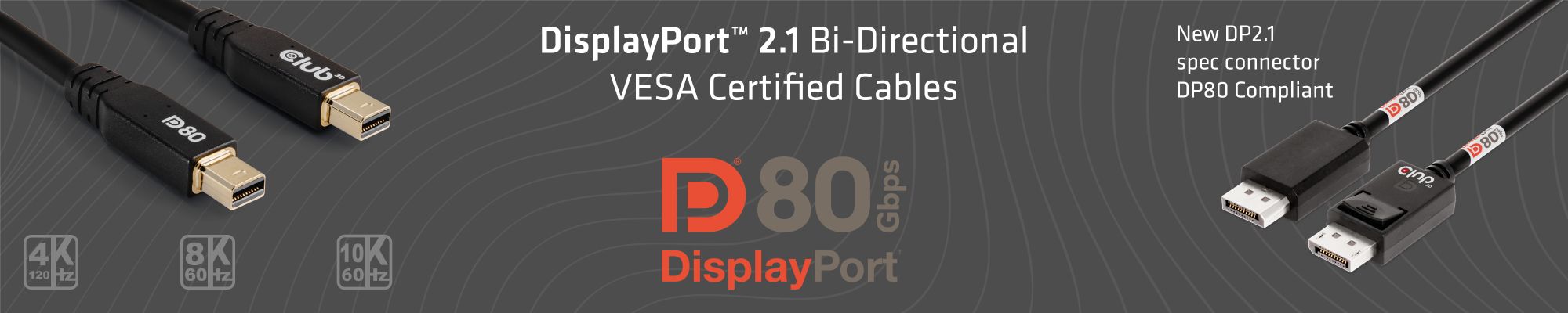 MiniDisplayPort™ to MiniDisplayPort Bi-Directional VESA DP80 Certified Cable M/M 1m/3.28ft