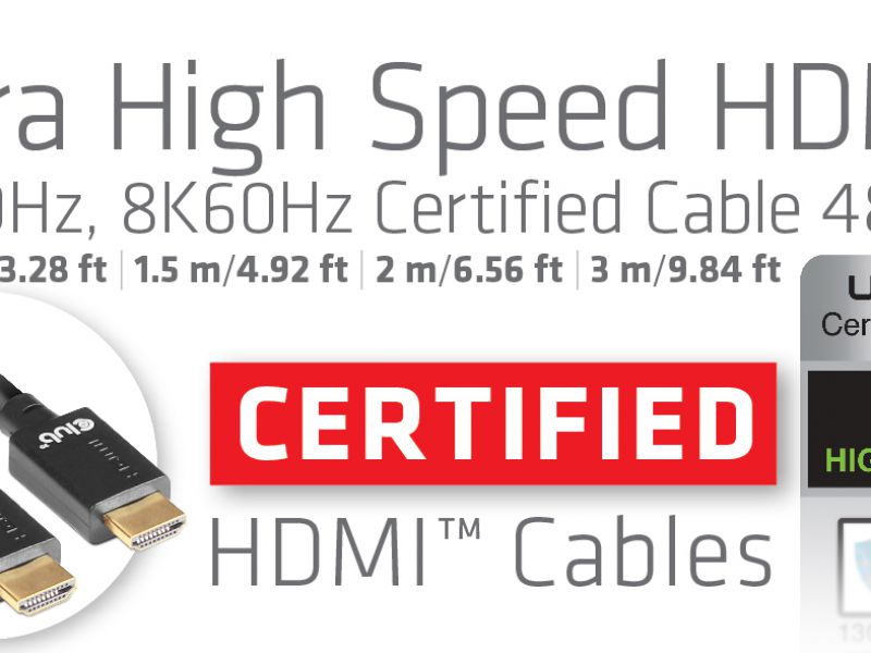 激安価格の Club3D HDMI 2.1 4K120Hz 8K60Hz 48Gbps Male 2m 28AWG Ultra High Sp 