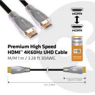 Premium High Speed HDMI 4K60Hz UHD Cable M/M 1 m / 3.28 ft 30AWG