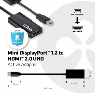 Mini DisplayPort 1.2 a HDMI 2.0 Adaptador Activo 