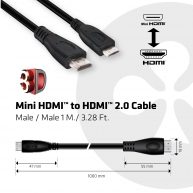 Mini HDMI to HDMI 4K60Hz Cable M/M 1 m/ 3.28 ft
