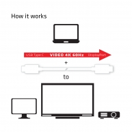 USB 3.1 Type C Cable to DisplayPort 1.2 UHD Adapter M/M 1.2m/3.94ft