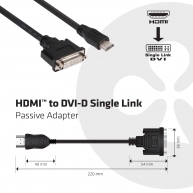 HDMI to DVI-D Single Link Passive Adapter