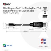Mini DisplayPort a DisplayPort 1.4 HBR3 8K60Hz/4K/120Hz Cable M/M 2 m/6,56 pies