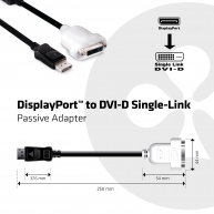 DisplayPort - DVI-D Single-Link Pasif Adaptör
