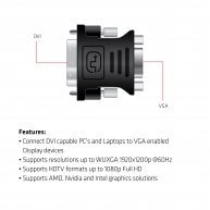 DVI to VGA Passive Adapter