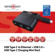 USB Tipo-C para Ethernet y USB 3.0 + USB Type-C Charging Mini Dock 