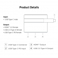 USB Type-C to HDMI™ 2.0 + USB 2.0 + USB Type-C Charging Mini Dock