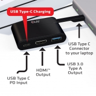 USB Tip-C - HDMI™ 2.0 + USB 2.0 + USB Tip-C Mini Şarj İstasyonu