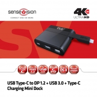 USB Type-C to DP 1.2 + USB 3.0 + Type-C Charging Mini Dock