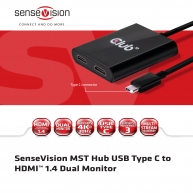 SenseVision MST Hub USB 3.1 Gen1 Type C to HDMI™ 1.4 Dual Monitor