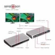 SenseVision USB Tipo C MST Dock con Carga Electrica