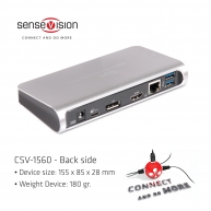 SenseVision USB Tipo C MST Dock con Carga Electrica