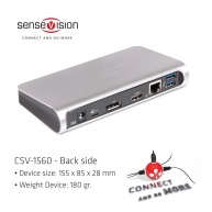 SenseVision USB Typ C MST Dock mit Ladefunktion