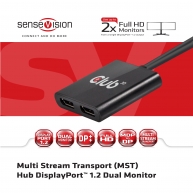 Multi Stream Transport (MST) Hub DisplayPort™ 1.2 auf Dual Monitor