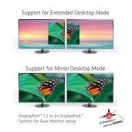 Multi Stream Transport (MST) Hub DisplayPort™ 1.2 Çift Monitor