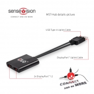 Multi Stream Transport (MST) Hub DisplayPort™ 1.2 Çift Monitor