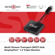 Multi Stream Transport (MST) Hub DisplayPort™ 1.2 Üç Monitör