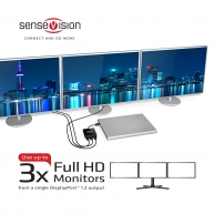 Multi Stream Transport (MST) Hub DisplayPort™ 1.2 Üç Monitör