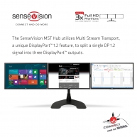 Multi Stream Transport (MST) Hub  DisplayPort™ 1.2 auf Triple Monitor