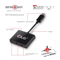 Multi Stream Transport (MST) Hub  DisplayPort™ 1.2 auf Triple Monitor