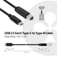 USB 3.1 Gen2 Tip-C - Tip-B Kablo M/M 1m/3.28ft