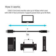 USB 3.1 Gen2 Tip-C - Tip-B Kablo M/M 1m/3.28ft