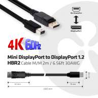 Mini DisplayPort a DisplayPort 1.2 Cable M/M 2 metro