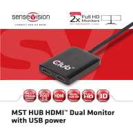 Multi Stream Transport Hub DisplayPort 1.2 Dual Monitor auf HDMI
