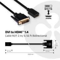 DVI to HDMI 1.4 Cable M/F 2m/6.56ft Bidirectional