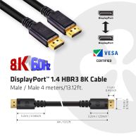 DisplayPort 1.4 HBR3 8K Cable M/M 4m /13.12ft