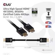 Ultra High Speed HDMI 4K120Hz, 8K60Hz  Certified Cable 48Gbps M/M  1 m/3.28 ft
