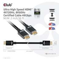 Ultra High Speed HDMI 4K120Hz, 8K60Hz  Certified Cable 48Gbps M/M  2 m / 6.56 ft 