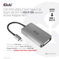 USB3.2 Gen1 Type-C to Dual Link DVI-D HDCP ON version Active Adapter M/F