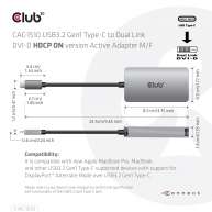 CAC-1510USB Type C to DVI-D DUAL LINK Active Adapter