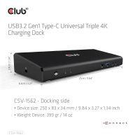 Base de carga universal USB3.2 Gen1 Tipo-C triple 4K