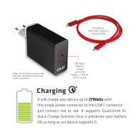 Cargador de pared USB Tipo C de hasta 27W