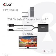 DisplayPort to Dual Link DVI-D HDCP ON version Active Adapter M/F 