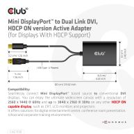 Mini DisplayPort a Dual Link DVI, versión HDCP ON Adaptador activo (para pantallas compatibles con HDCP)