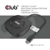 USB Tipo C 3.2 Gen 1 Multi Stream Transport (MST) Hub DisplayPort 1.4 Triple Monitor