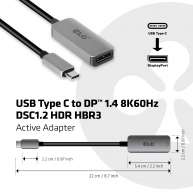 USB Type C to DisplayPort 1.4 8K60Hz HBR3 Active Adapter