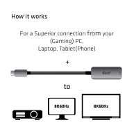 USB Type C to DisplayPort 1.4 8K60Hz HBR3 Active Adapter