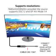 USB Type C to DisplayPort™ 1.4 8K60Hz HBR3 Active Adapter