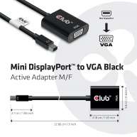 MiniDisplayPort™ to VGA Black Active Adapter M/F