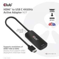 HDMI zu USB C 4K60Hz aktiver Adapter Stecker/Buchse