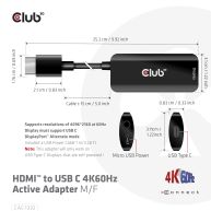 HDMI to USB C 4K60Hz Active Adapter M/F 