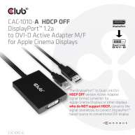 DisplayPort to Dual Link DVI-D HDCP OFF version Active Adapter M/F for Apple Cinema Displays