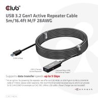 USB 3.2 Gen1 Active Repeater Cable 5m/ 16.4 ft M/F 28AWG