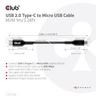 USB 2.0 Type-C to Micro USB Cable M/M 1m /3.28ft