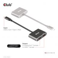 Hub MST USB3.2 Gen2 Type-C (DP Alt-Mode) a  DisplayPort + HDMI 4K60Hz M/H 
